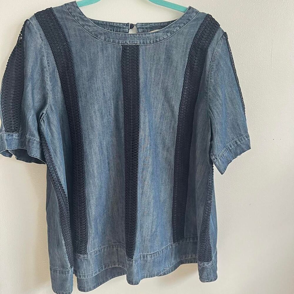 Soft-surroundings Women's Blue and Navy Blouse